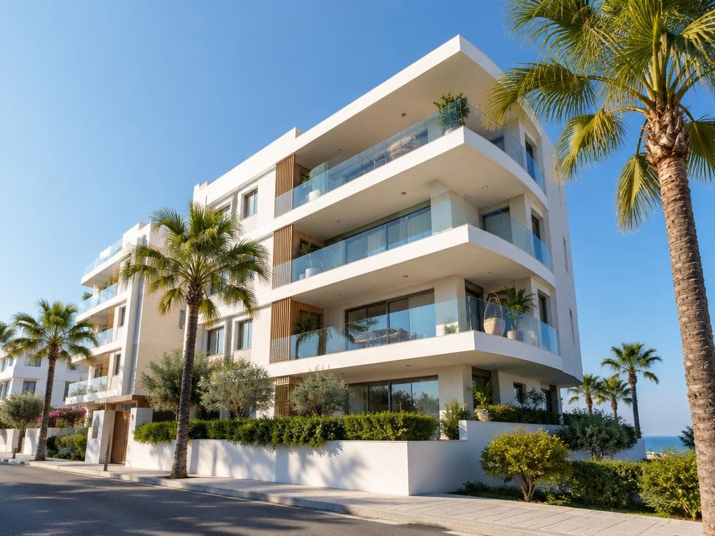 Modern apartment building in Cyprus